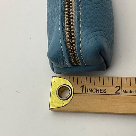 Portland Leather G Dopp Light Blue Leather Mini Keychain Pouch Bag Charm - Picture 7 of 9